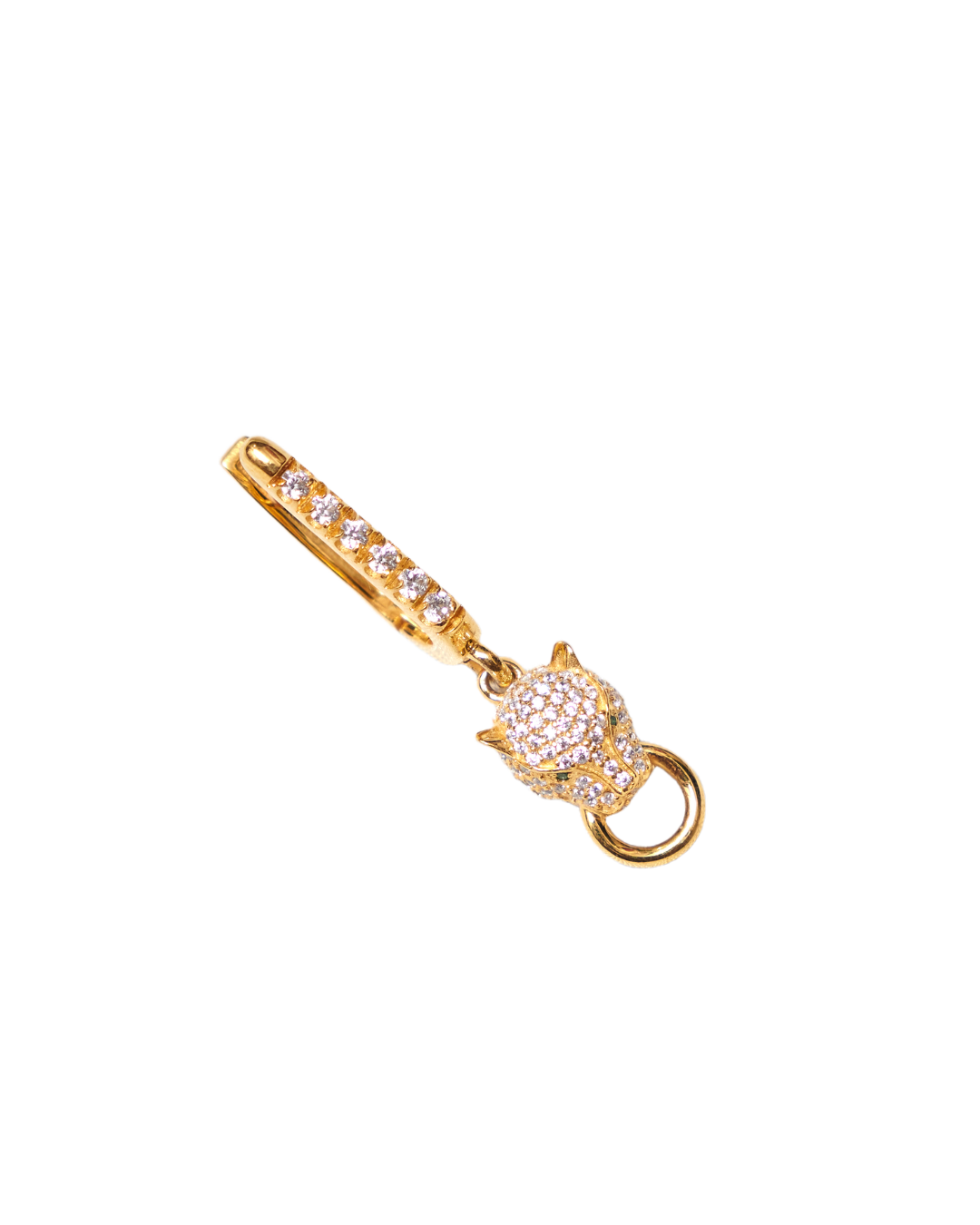 Panther CZ Huggie Earrings in 925 Silver