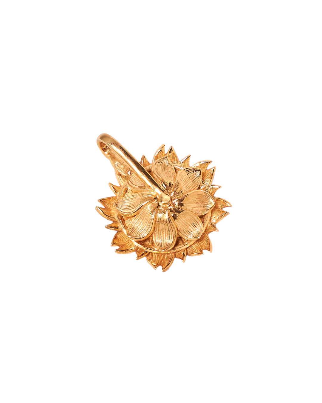 Sunflower Natural Quartz Pendant in Silver