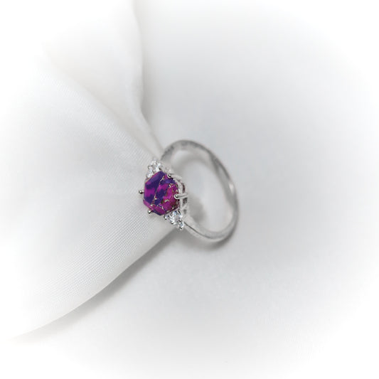 Royal Enigma – Purple Turquoise Halo Ring