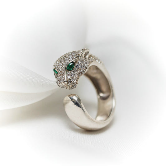 Majestic Panther – Diamond & Emerald Ring