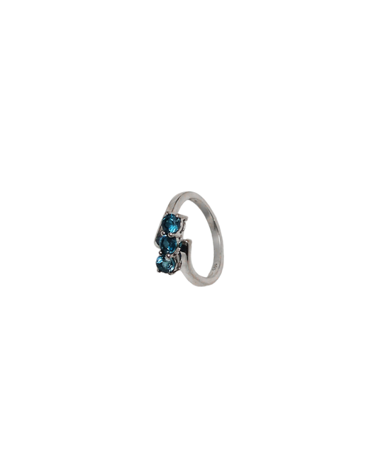 Equilibrium – Asymmetrical Blue Topaz Liberation Ring