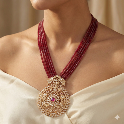 Traditional Gold Finish Designer Necklace for Women