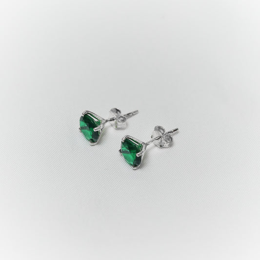 Verdant Essence - Ethereal Emerald Studs for the Discerning Soul