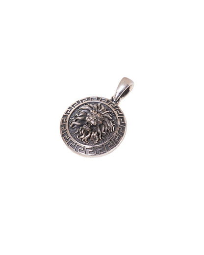 Regal Lion Silver Medallion Pendant