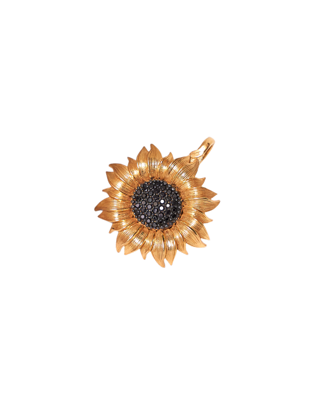 Sunflower Natural Quartz Pendant in Silver