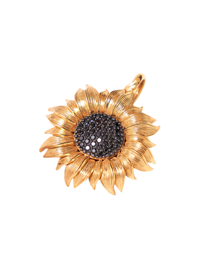 Sunflower Natural Quartz Pendant in Silver