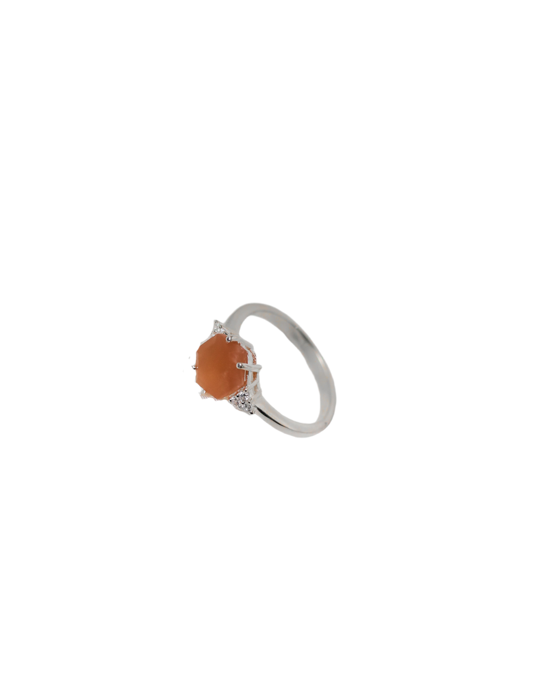 Sunset Radiance – Orange Moonstone Ring