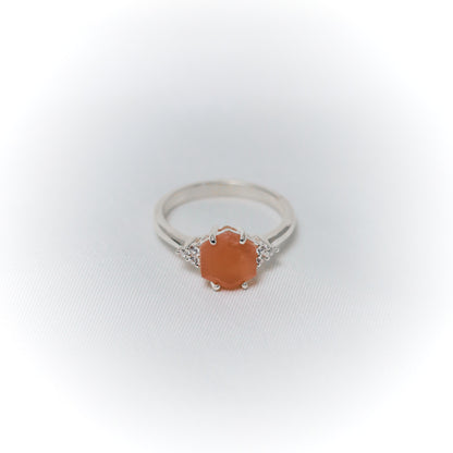 Sunset Radiance – Orange Moonstone Ring