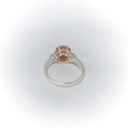Sunset Radiance – Orange Moonstone Ring