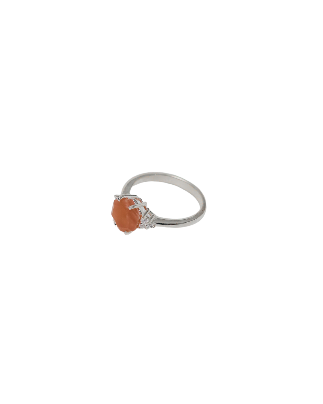 Sunset Radiance – Orange Moonstone Ring