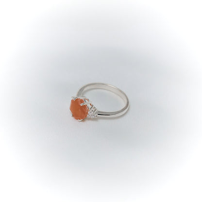 Sunset Radiance – Orange Moonstone Ring