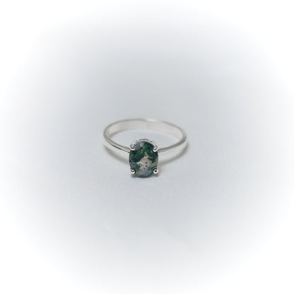 Enchanted Earth – Moss Agate Ring