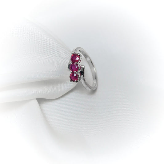Crimson Embrace – Triple Ruby Wrap Ring