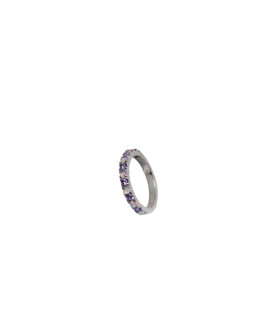 Enchanted Harmony – Amethyst & Opal Eternity Band