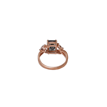 Midnight Elegance – Black Rutilated Quartz Ring