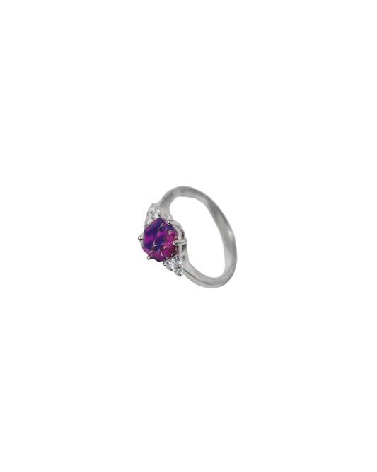 Royal Enigma – Purple Turquoise Halo Ring