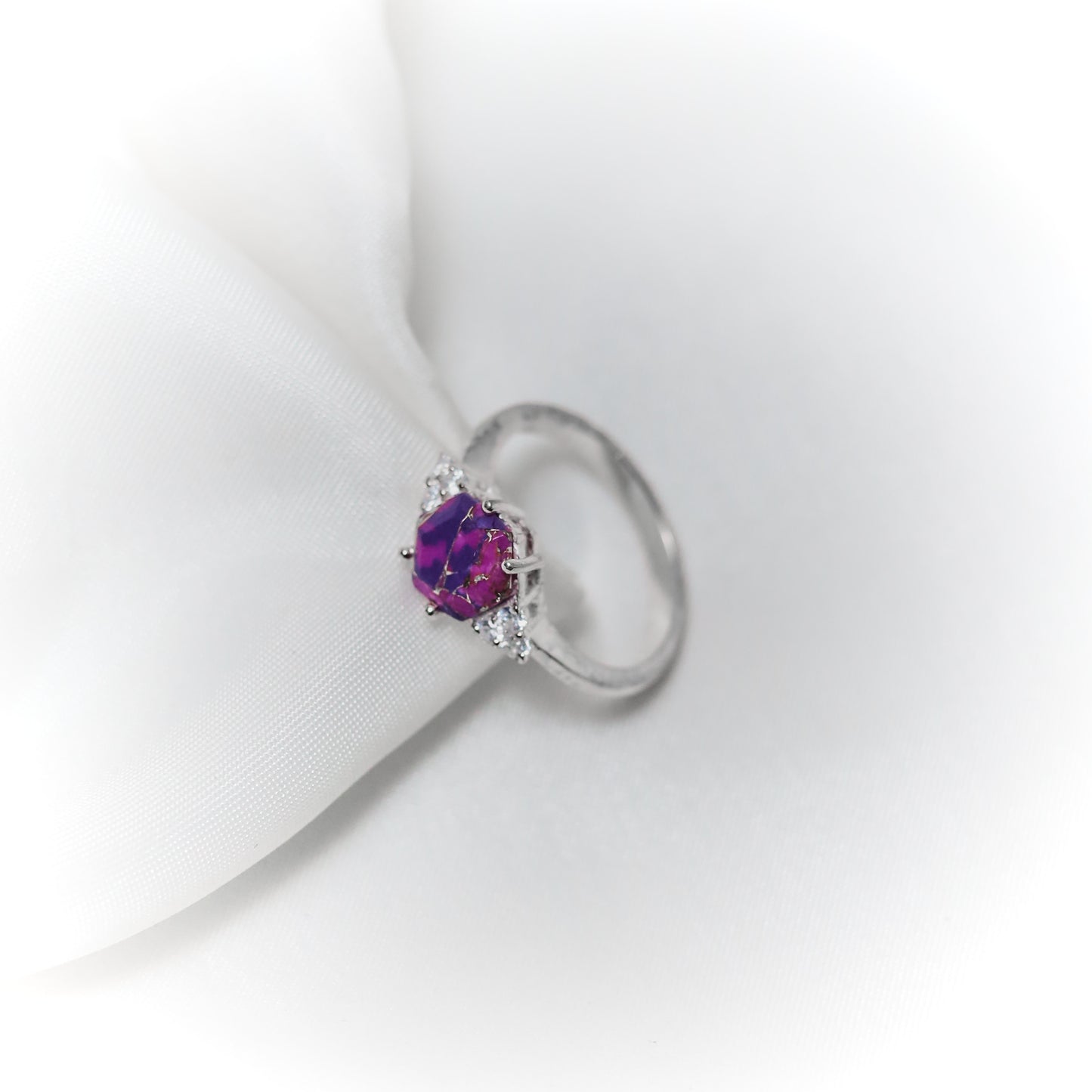 Royal Enigma – Purple Turquoise Halo Ring