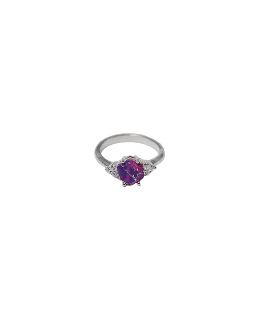 Royal Enigma – Purple Turquoise Halo Ring