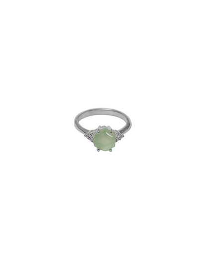 Ethereal Glow – Green Chalcedony Elegance Ring