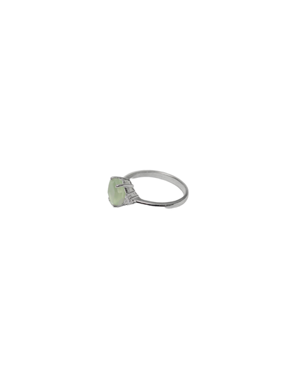 Ethereal Glow – Green Chalcedony Elegance Ring