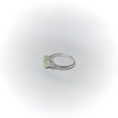 Ethereal Glow – Green Chalcedony Elegance Ring