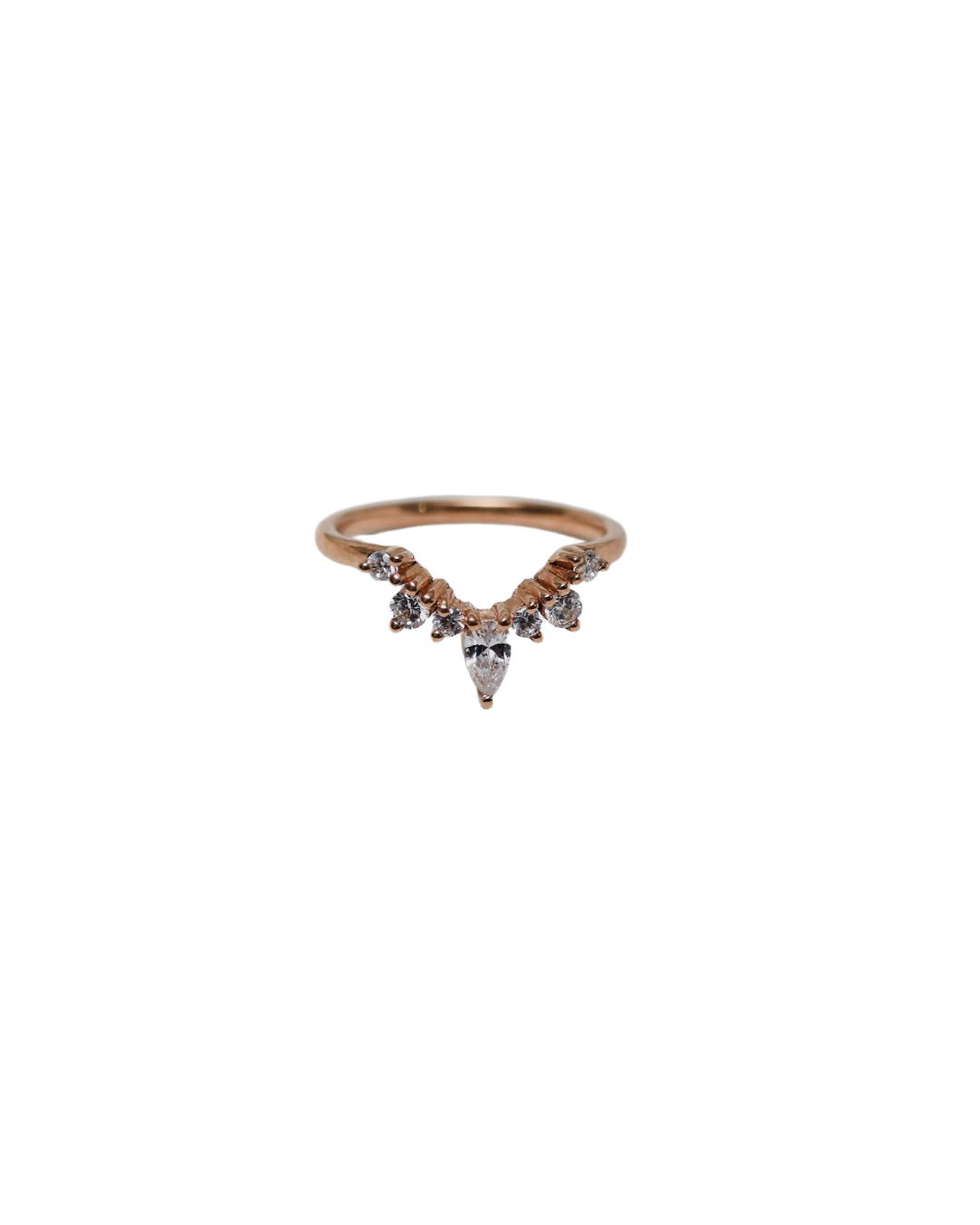 Celestial Crown – Pear Cut Diamond V-Ring
