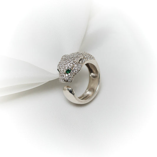 Majestic Panther – Diamond & Emerald Ring
