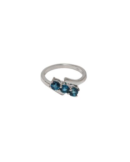 Equilibrium – Asymmetrical Blue Topaz Liberation Ring