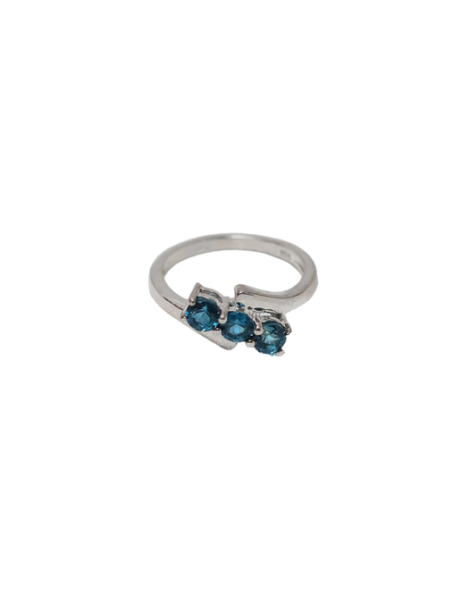 Equilibrium – Asymmetrical Blue Topaz Liberation Ring