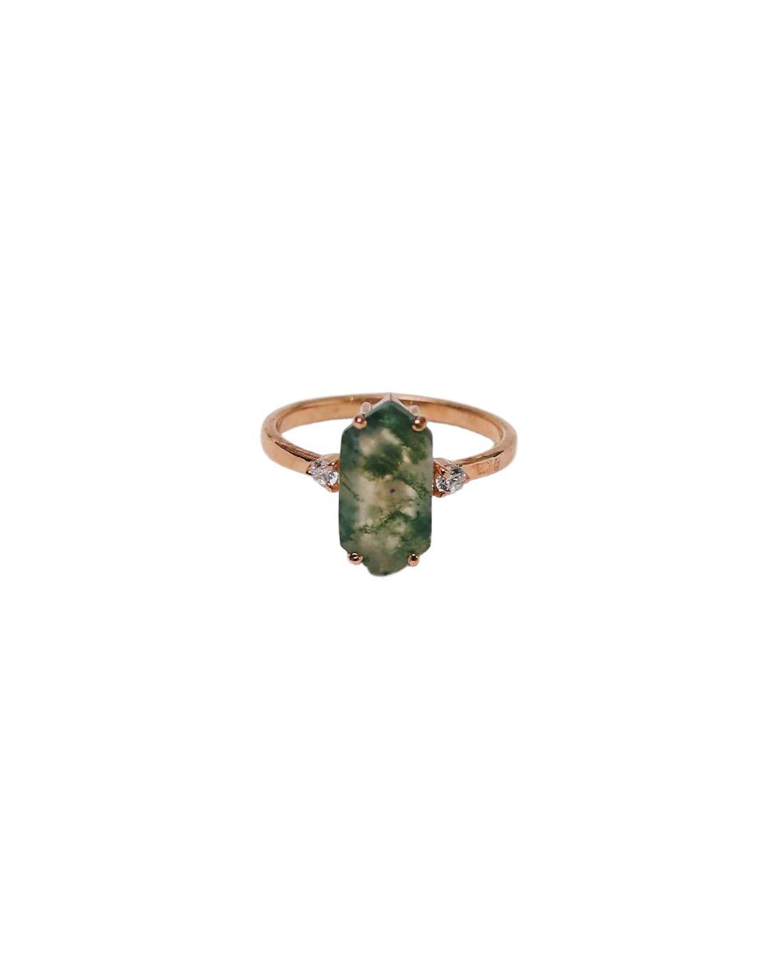 Earth Alchemy: Moss Agate & Rose Gold Consciousness Ring