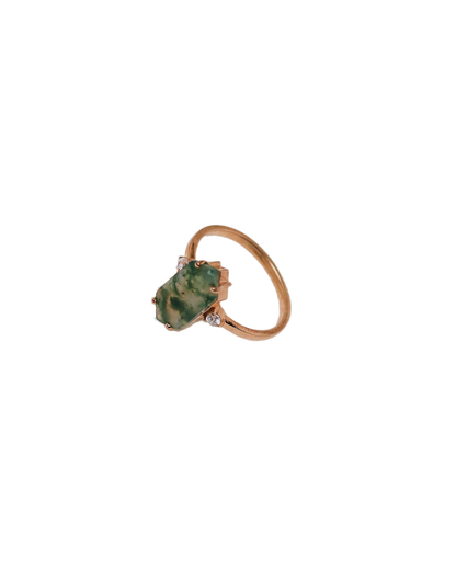 Earth Alchemy: Moss Agate & Rose Gold Consciousness Ring