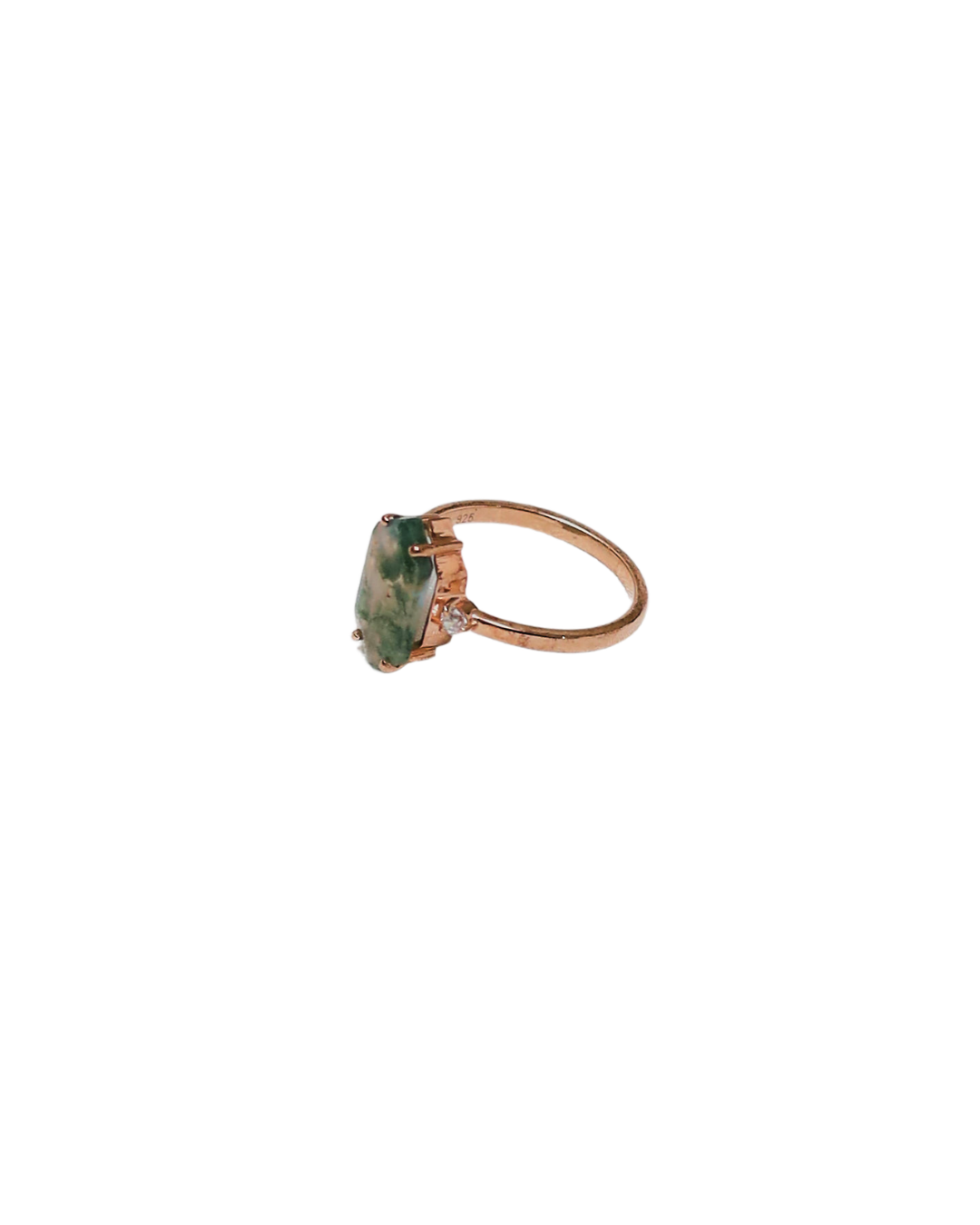 Earth Alchemy: Moss Agate & Rose Gold Consciousness Ring
